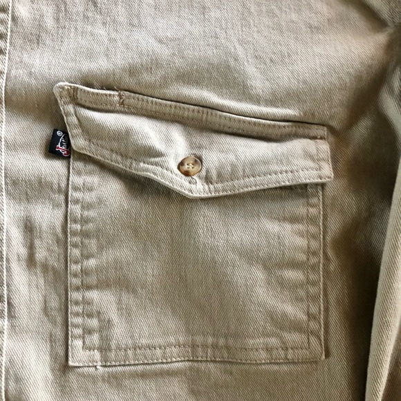 Justin Khaki Work Shirt/Shirt Jacket - Size 2XL (EUC) - Picture 3 of 8